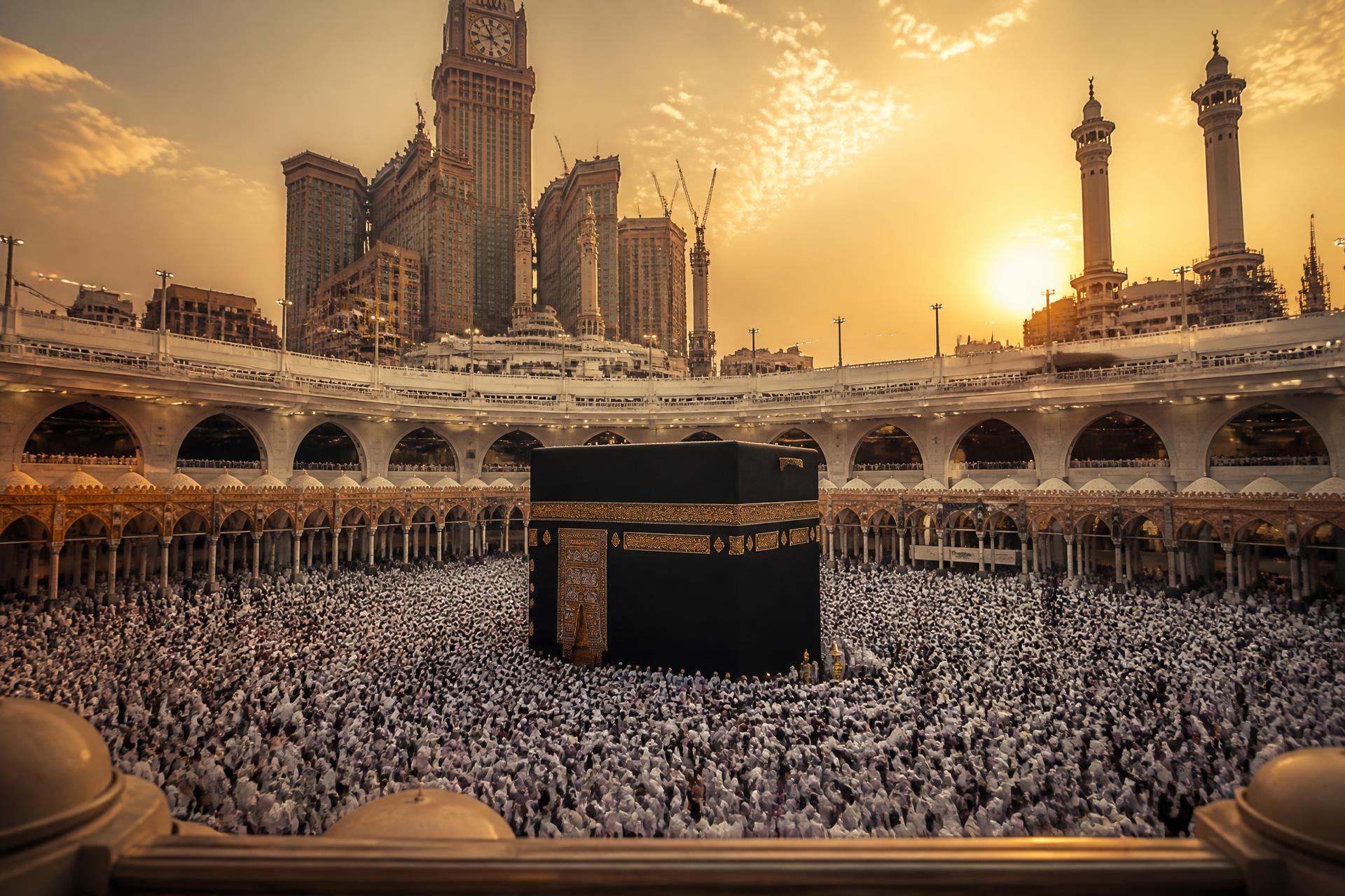The Kaaba at Masjid al-Haram, Makkah